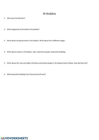 Al-Andalus and Life in Al-Andalus