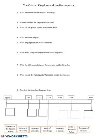 The Cristian Kingdoms and the Reconquista. test