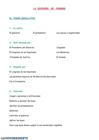 La división de poderes