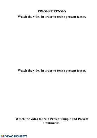 Present Tenses