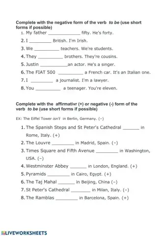 Simple present verb to be