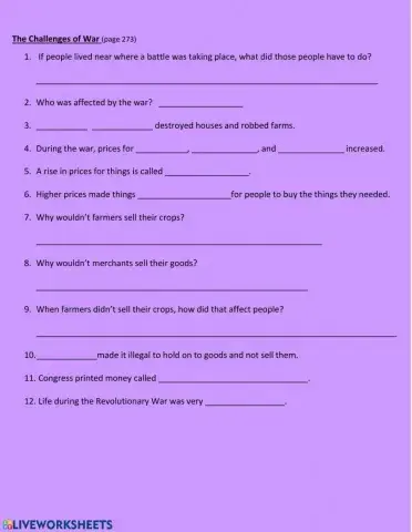 Challenges of the War