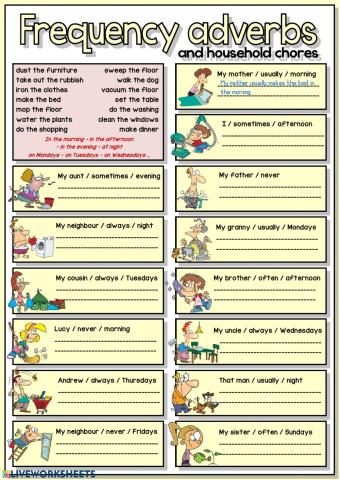 Frequency adverbs and household chores