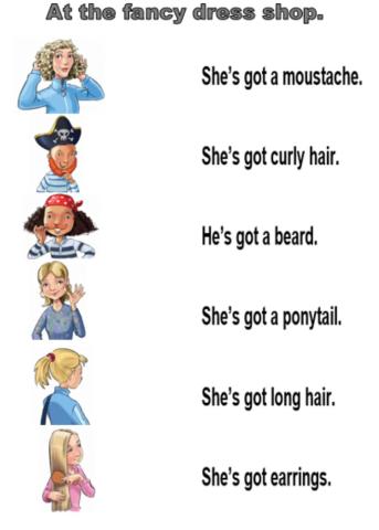 Fancy dress shop. Listen and match 2