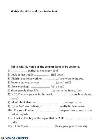 Will-won't-am,is,are going to