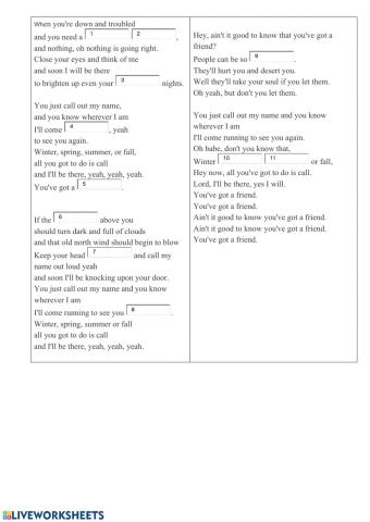 Song you've got a friend