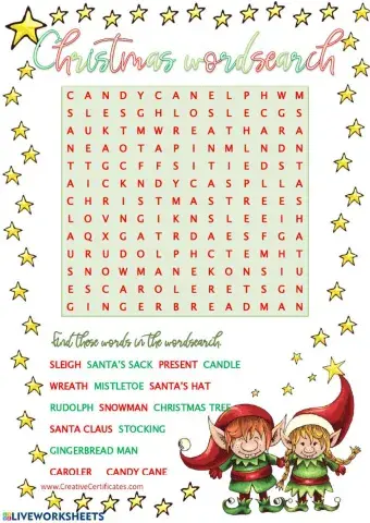 Christmas wordsearch
