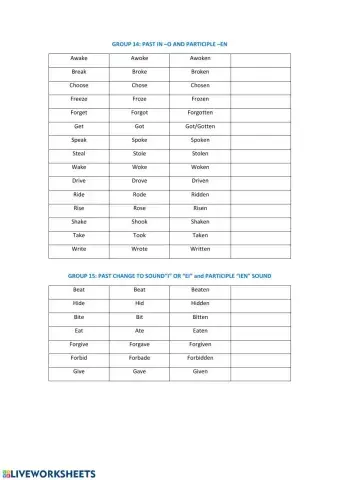Irregular verbs 4