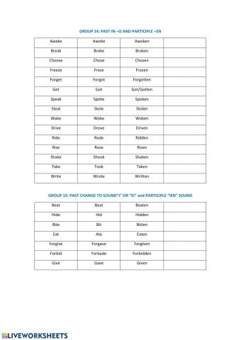 Irregular verbs 4
