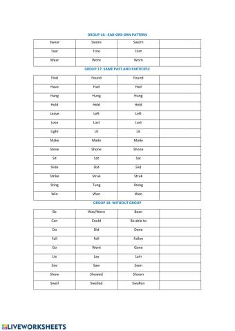 Irregular verbs 5