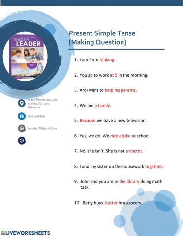 Questions of present simple