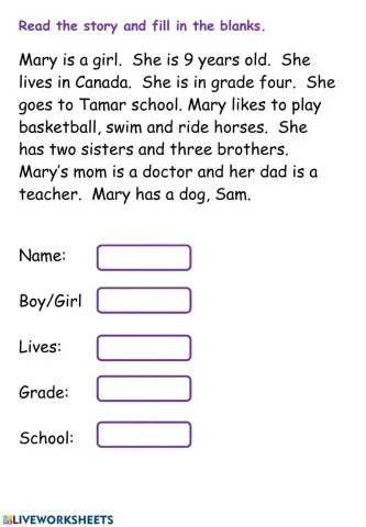 All About Mary New Fact File