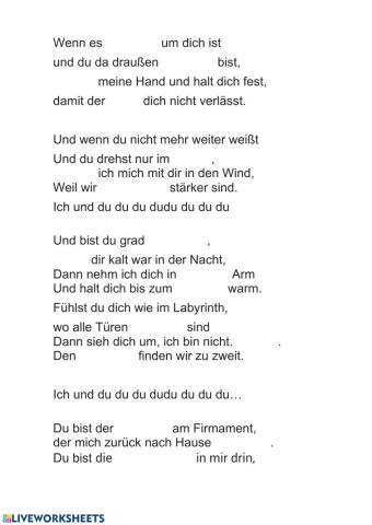 Ich und du. Lyric