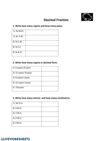 Decimal fraction
