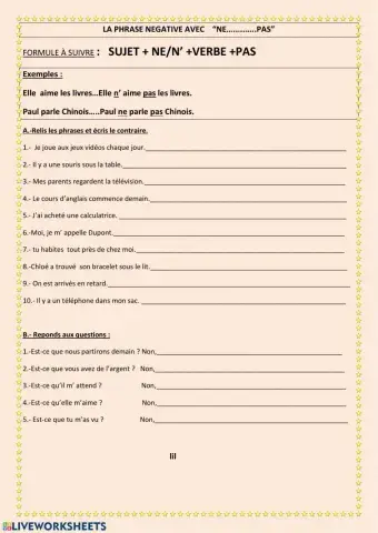 La phrase négative