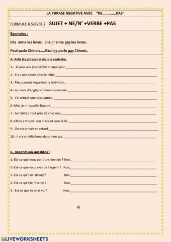 La phrase négative