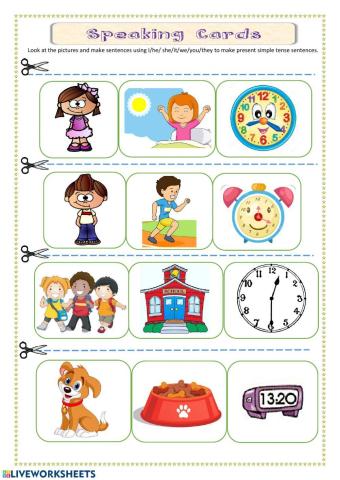 Present Tense Speaking Cards