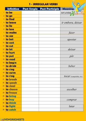 Irregular verbs (PT)