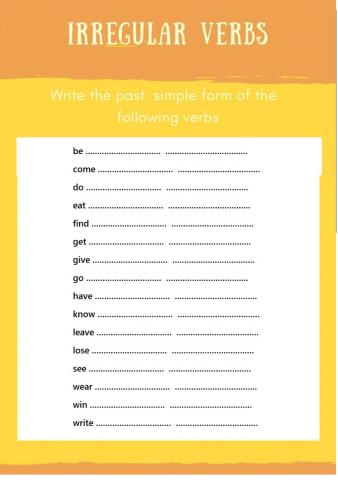 Irregular verbs