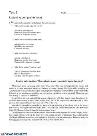 Listening comprehension