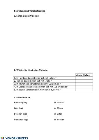 Begrüßung und Verabschiedung