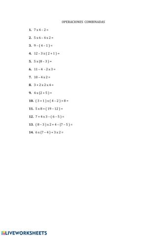 Operaciones combinadas