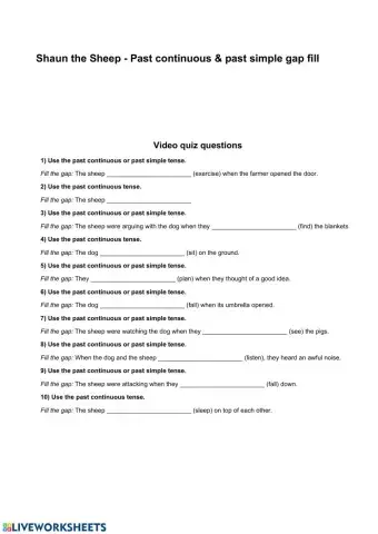 Past simple vs past continuous with Shaun the Sheep