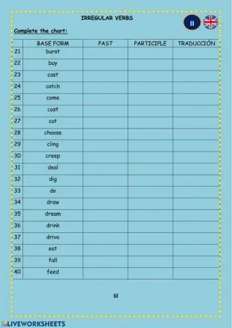 Irregular verbs PART 2