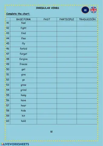 Irregular verbs PART 3