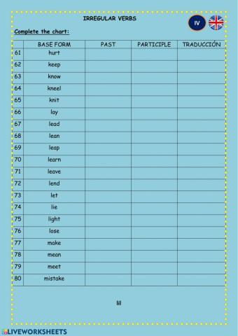 Irregular verbs PART 4