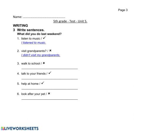 Simple past - affirmative and negative sentences
