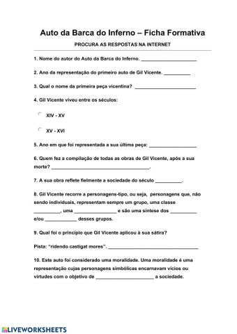 Vida e obra de Gil Vicente