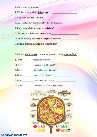 Food: pizza toppings