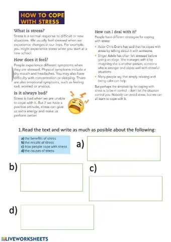 How to cope with stress