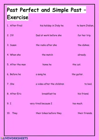 Past Perfect and Past Simple