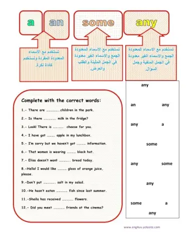 A - an -some - any