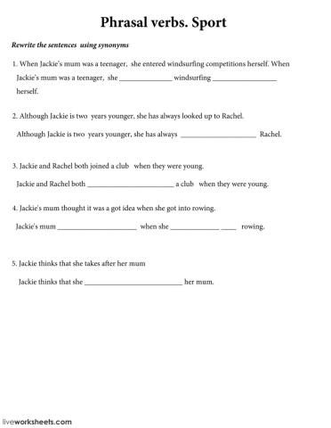 Phrasal verbs. Sport. Part 2