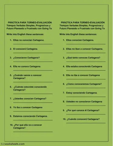 Tiempos simples, progresivos y futuro con Going to