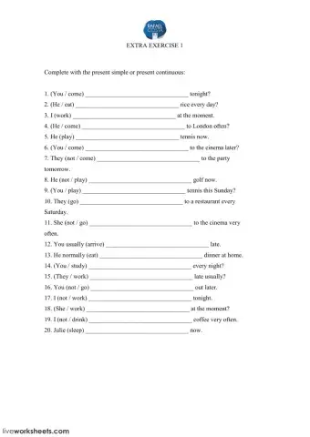 Present Simple - Present Continuous