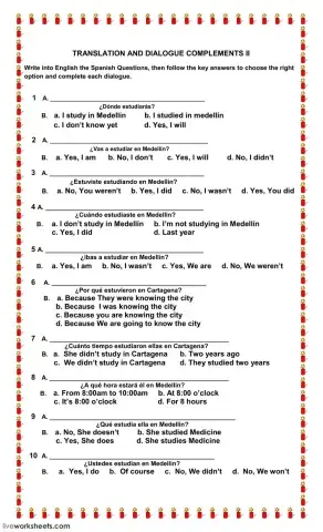Translation and Dialogue complements II