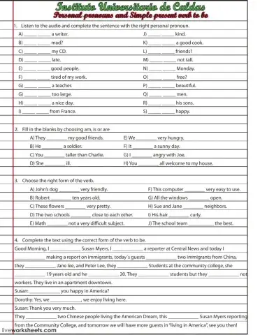 Simple present verb to be