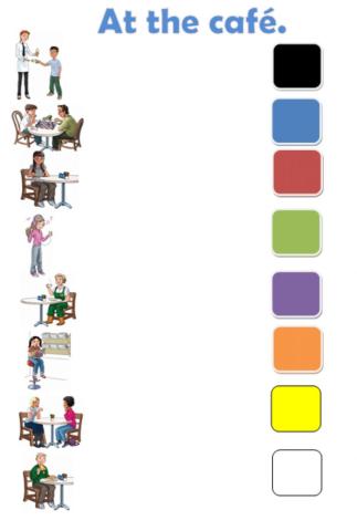 At the café. Listen and match