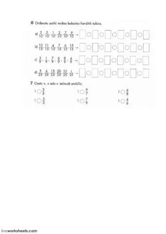 Zatikiak  konparatuz