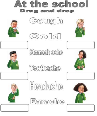 At the school. Drag and drop.2