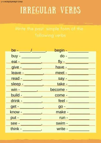 Irregular verbs