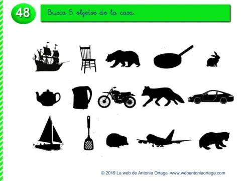 Busca 5 imágenes de objetos del hogar