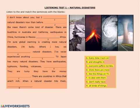 Natural disasters test