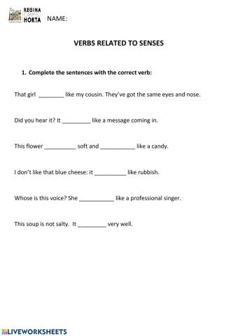 Verbs related to senses