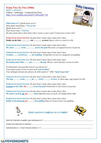 Song: From Tow to two