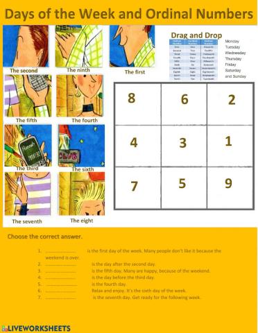The Days of the Week and Ordinal Numbers